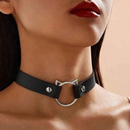 PU Leather Choker For Bdsm Bondage Suit