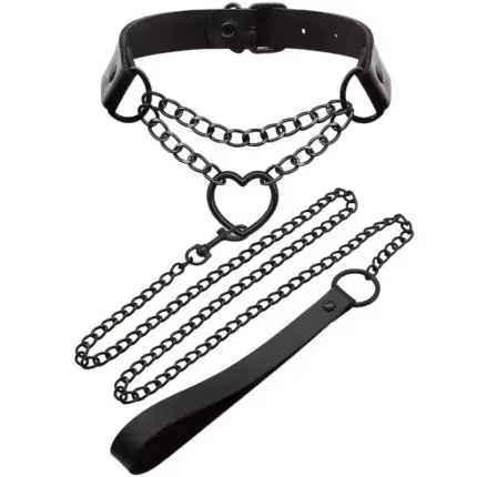 Spiceitup Adjustable Pu Leather Gothic Punk Necklace