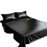 Waterproof Oil-Proof PVC Pure Black Bed Sheets - Image 2